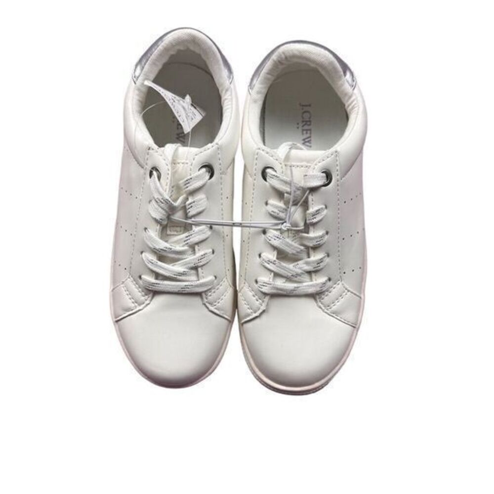 NWT J. Crew Factory Crewcuts Girls' Lace-Up Sneakers White Lavender Size 3